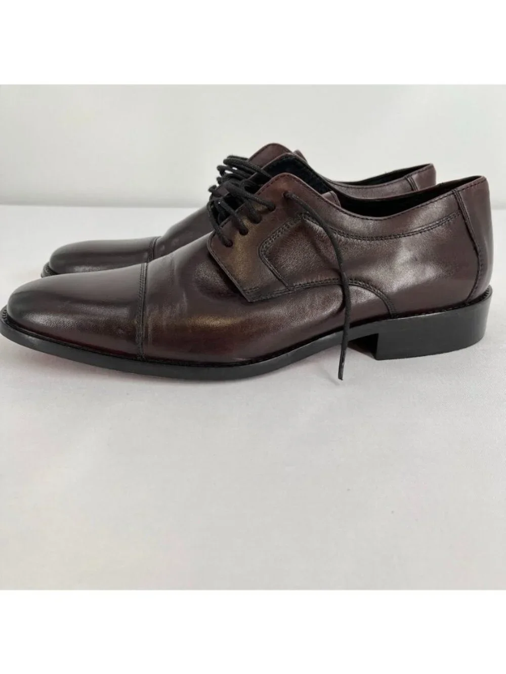 Johnston & Murphy Men's Cap Toe Oxfords Size 10.5 Burgundy 59-11703 Leather